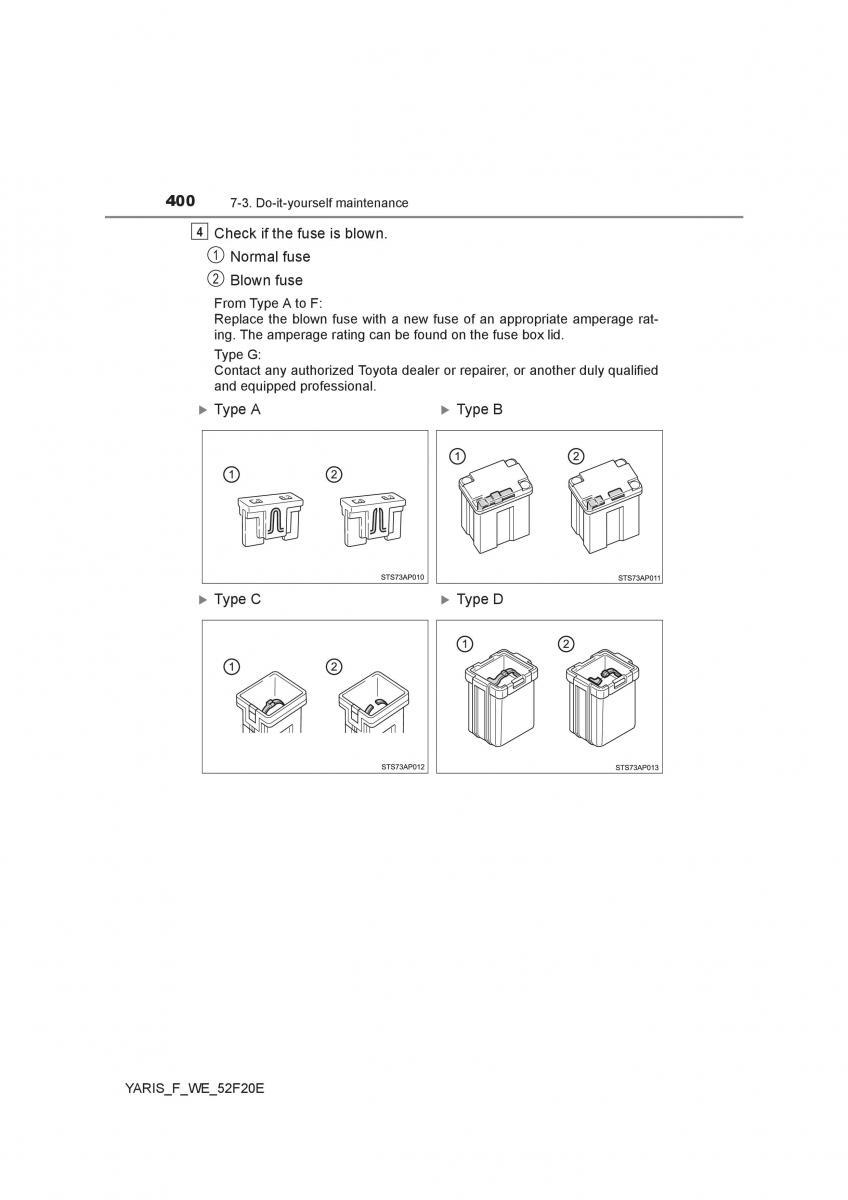 Toyota Yaris III 3 owners manual / page 400