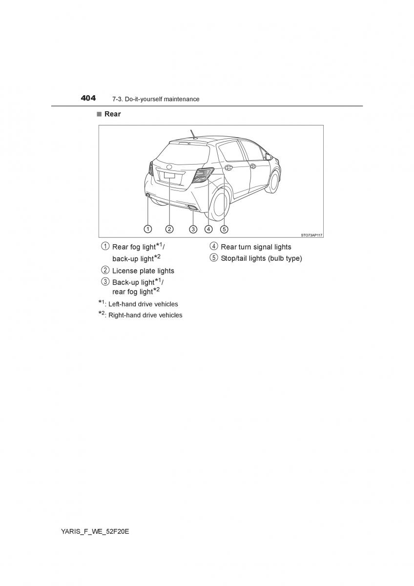 Toyota Yaris III 3 owners manual / page 404