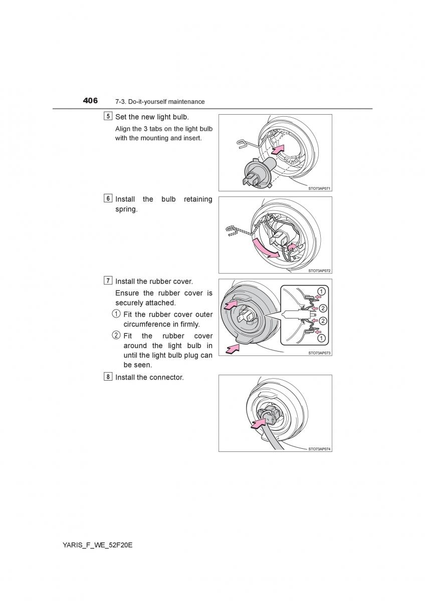 Toyota Yaris III 3 owners manual / page 406