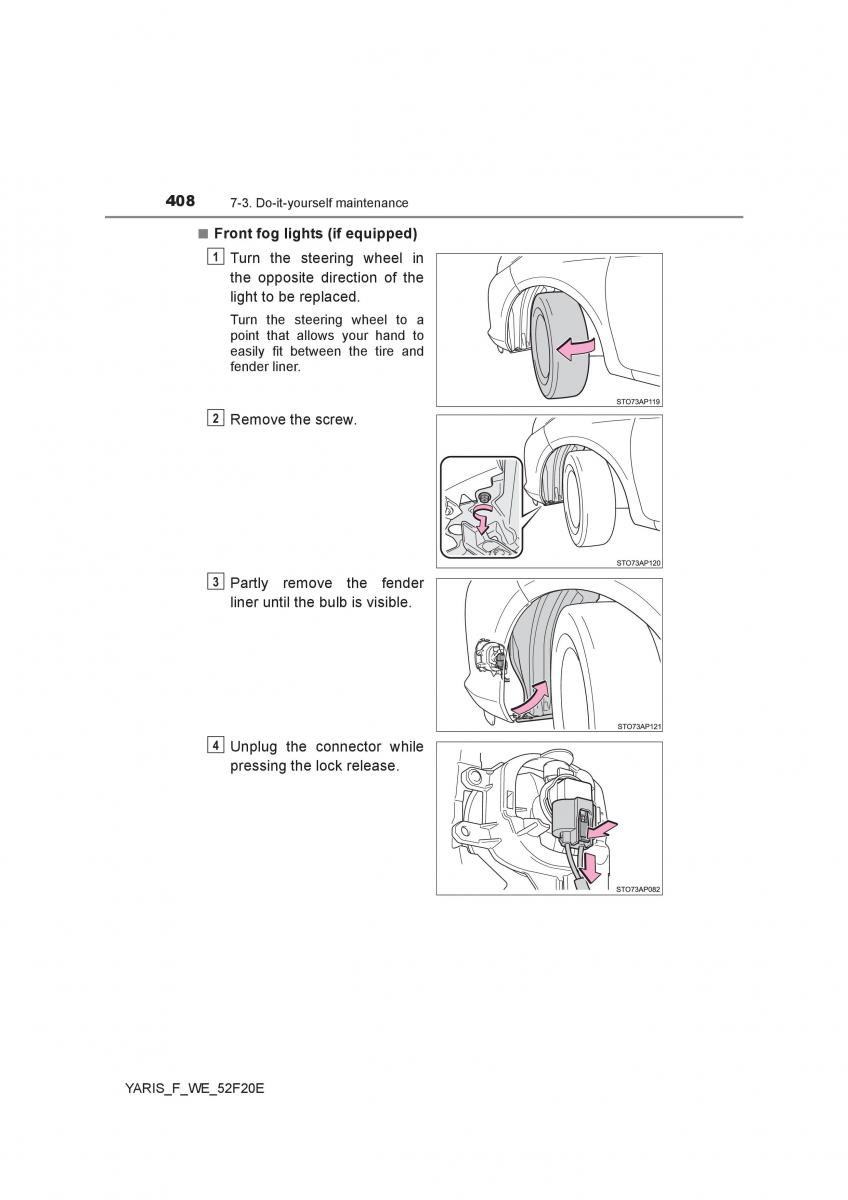 Toyota Yaris III 3 owners manual / page 408