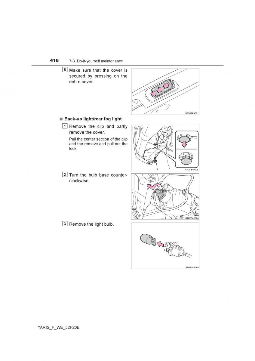 Toyota Yaris III 3 owners manual / page 416