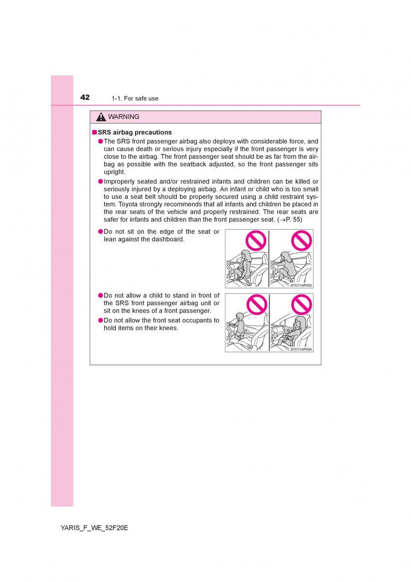 Toyota Yaris III 3 owners manual / page 42