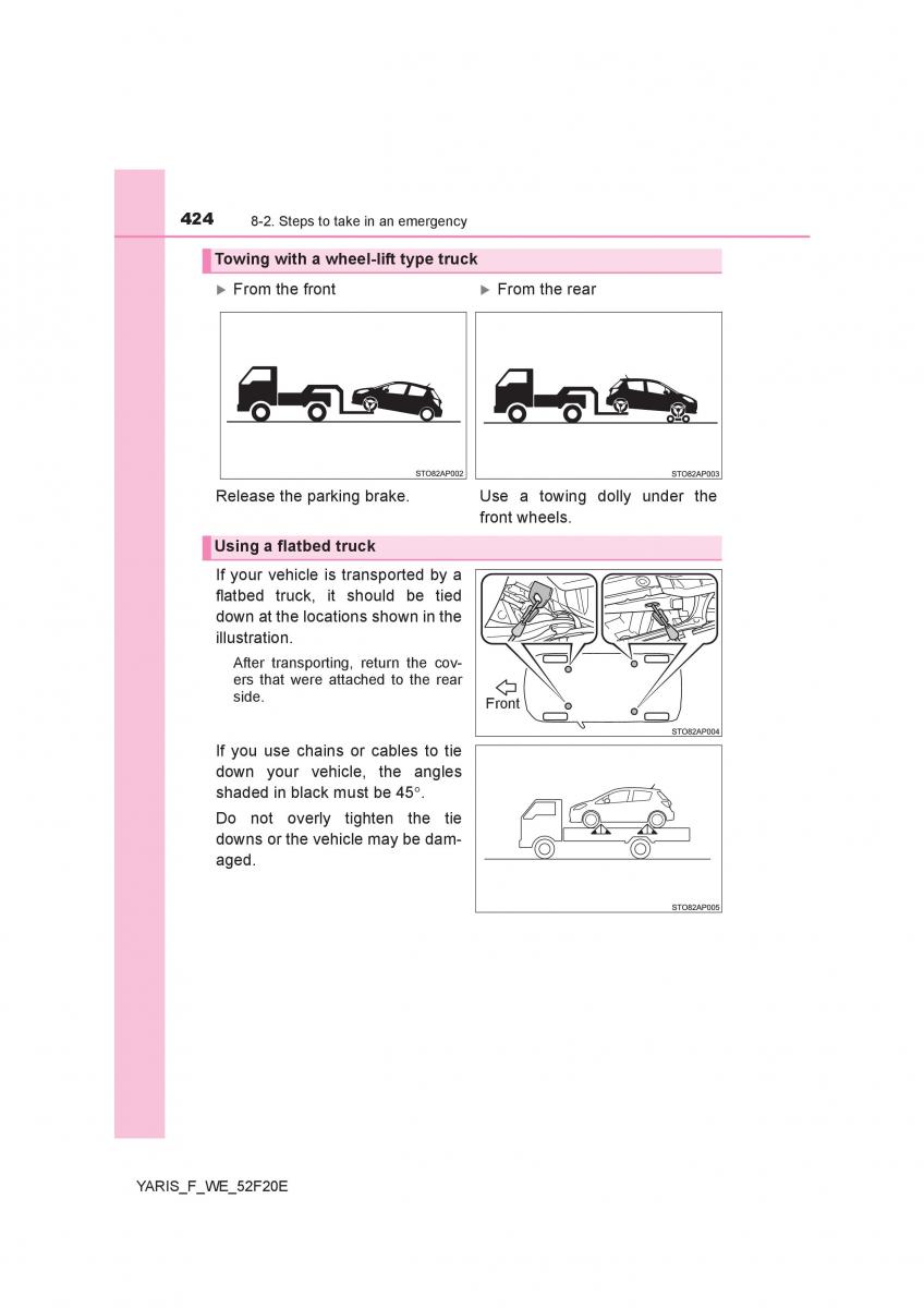 Toyota Yaris III 3 owners manual / page 424