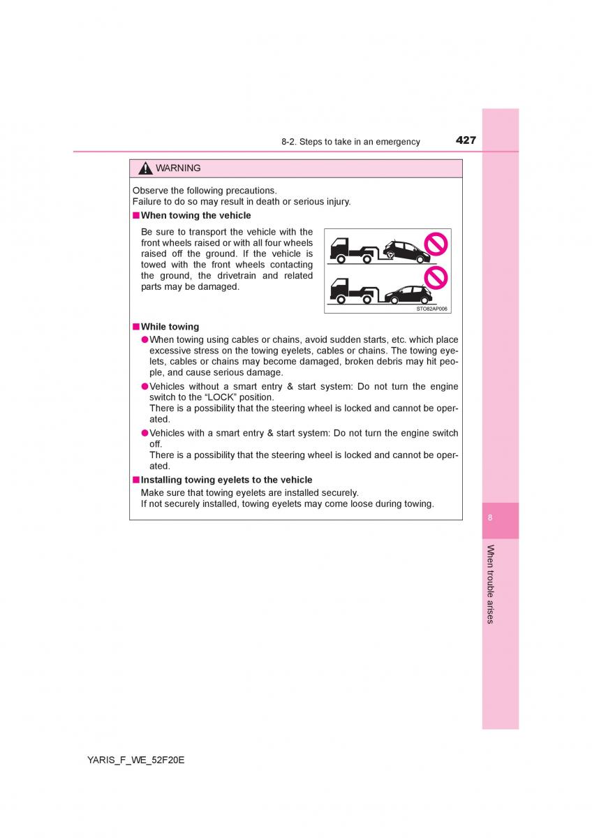 Toyota Yaris III 3 owners manual / page 427