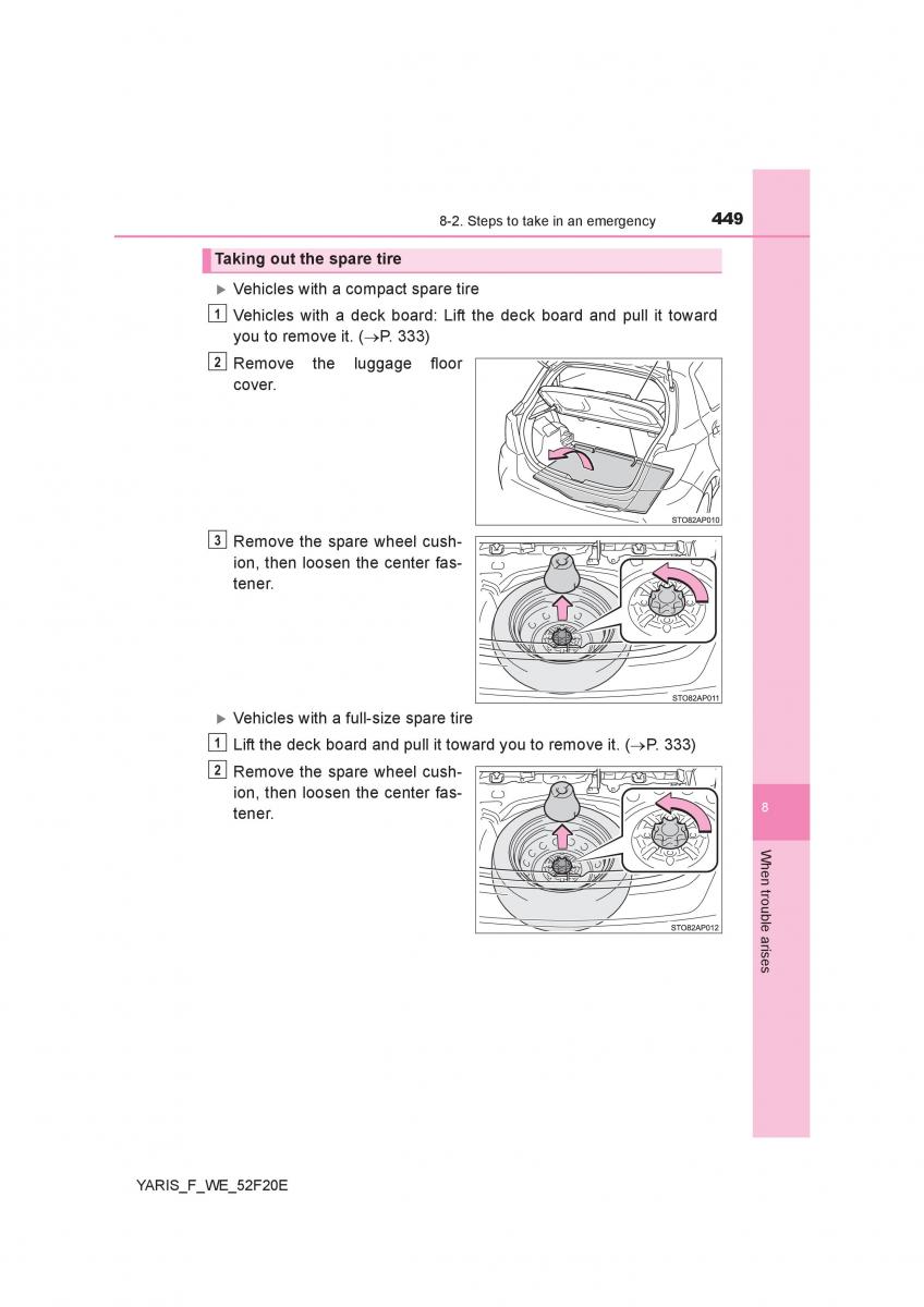 Toyota Yaris III 3 owners manual / page 449