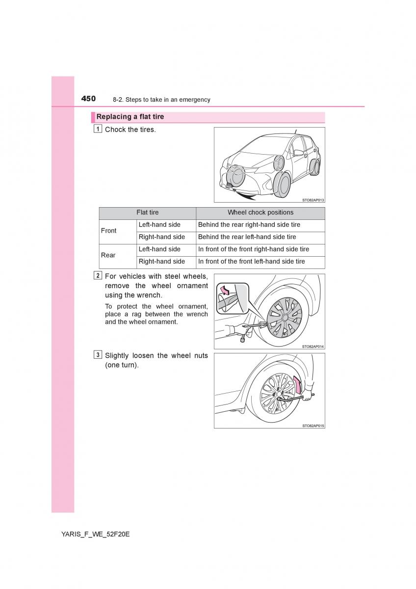 Toyota Yaris III 3 owners manual / page 450