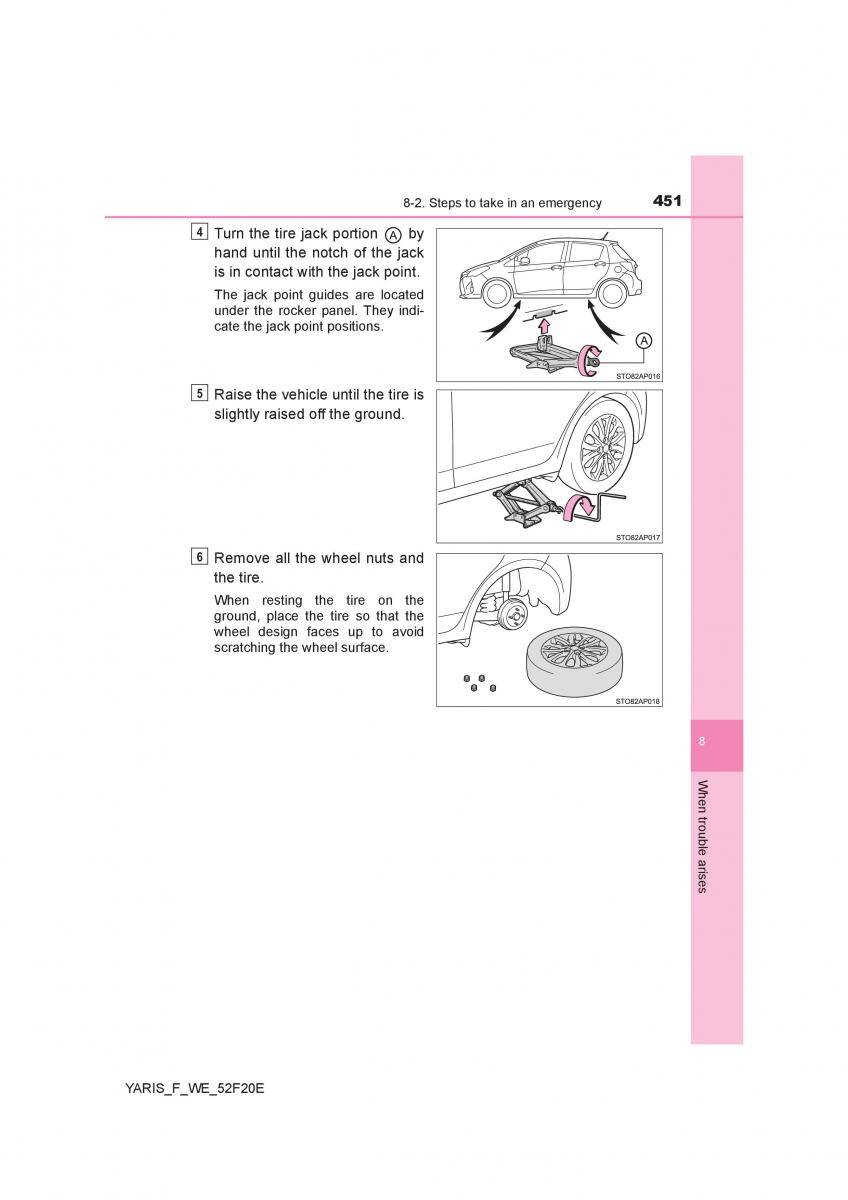 Toyota Yaris III 3 owners manual / page 451