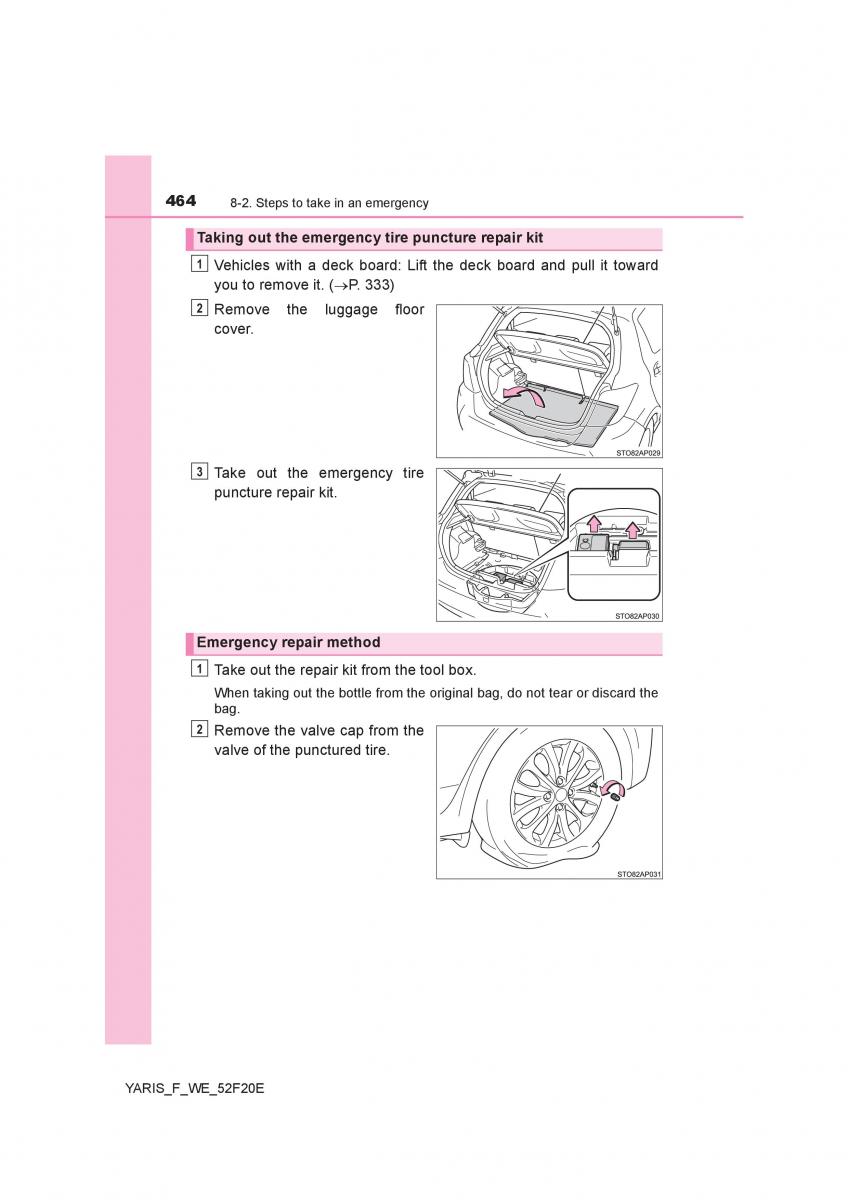 Toyota Yaris III 3 owners manual / page 464