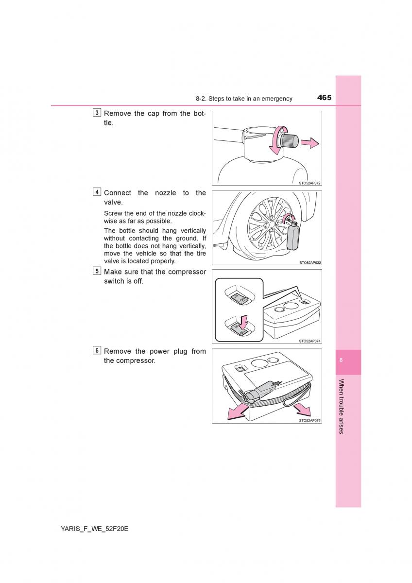 Toyota Yaris III 3 owners manual / page 465