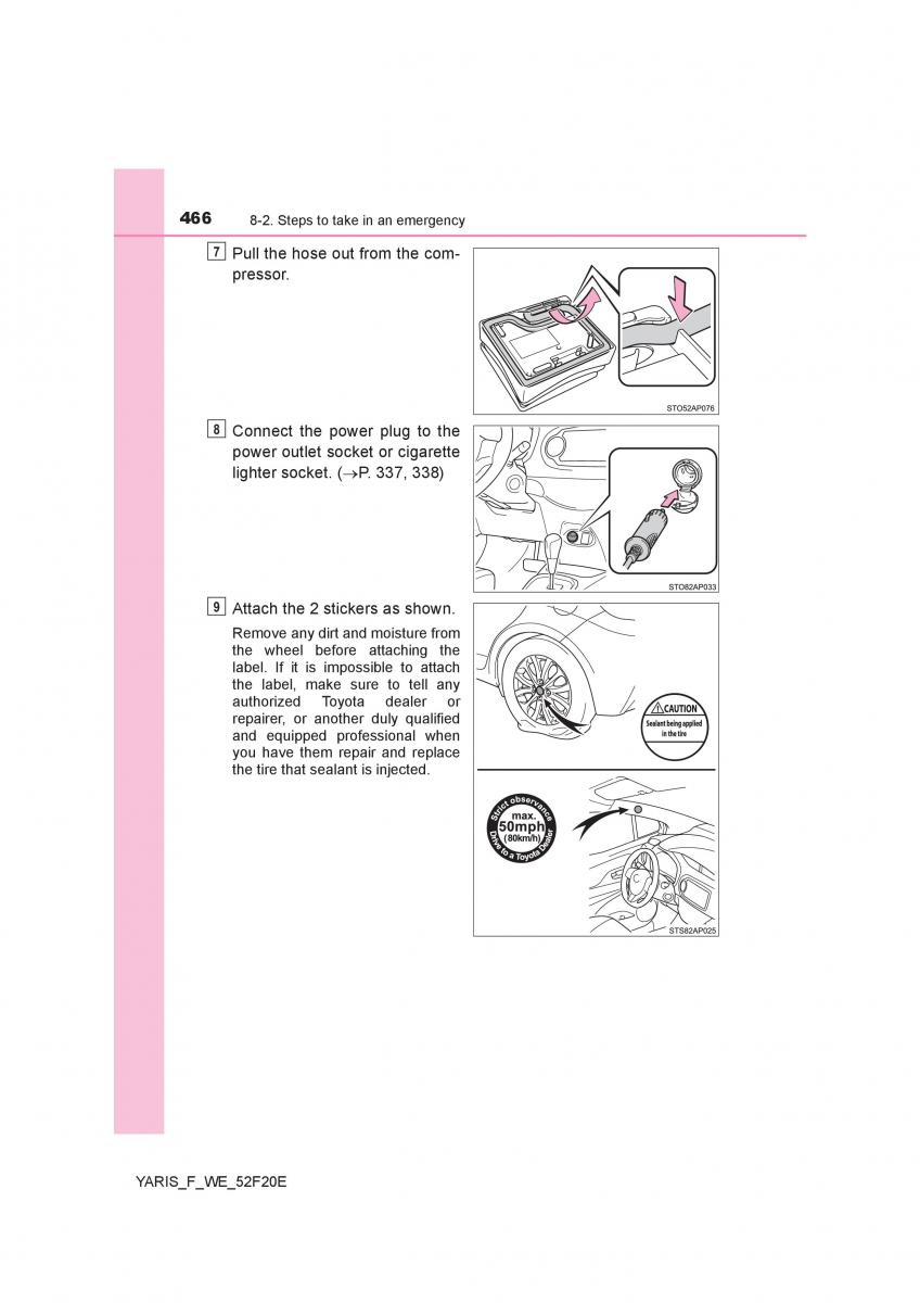 Toyota Yaris III 3 owners manual / page 466