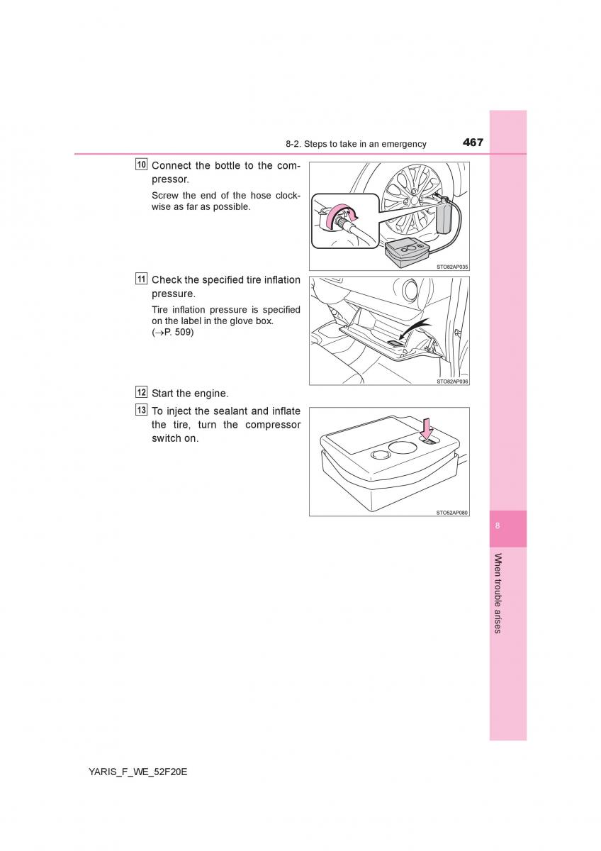 Toyota Yaris III 3 owners manual / page 467