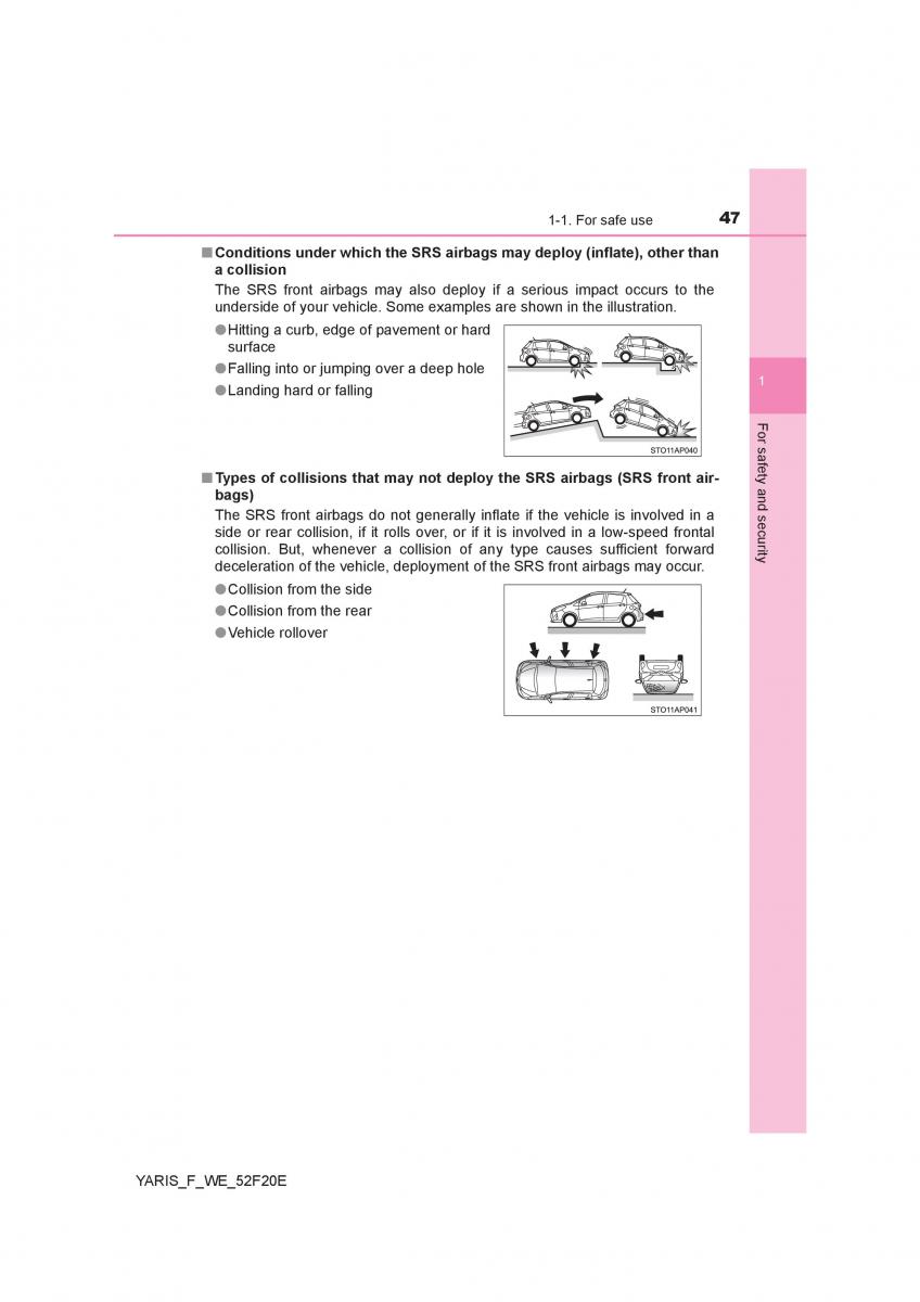 Toyota Yaris III 3 owners manual / page 47