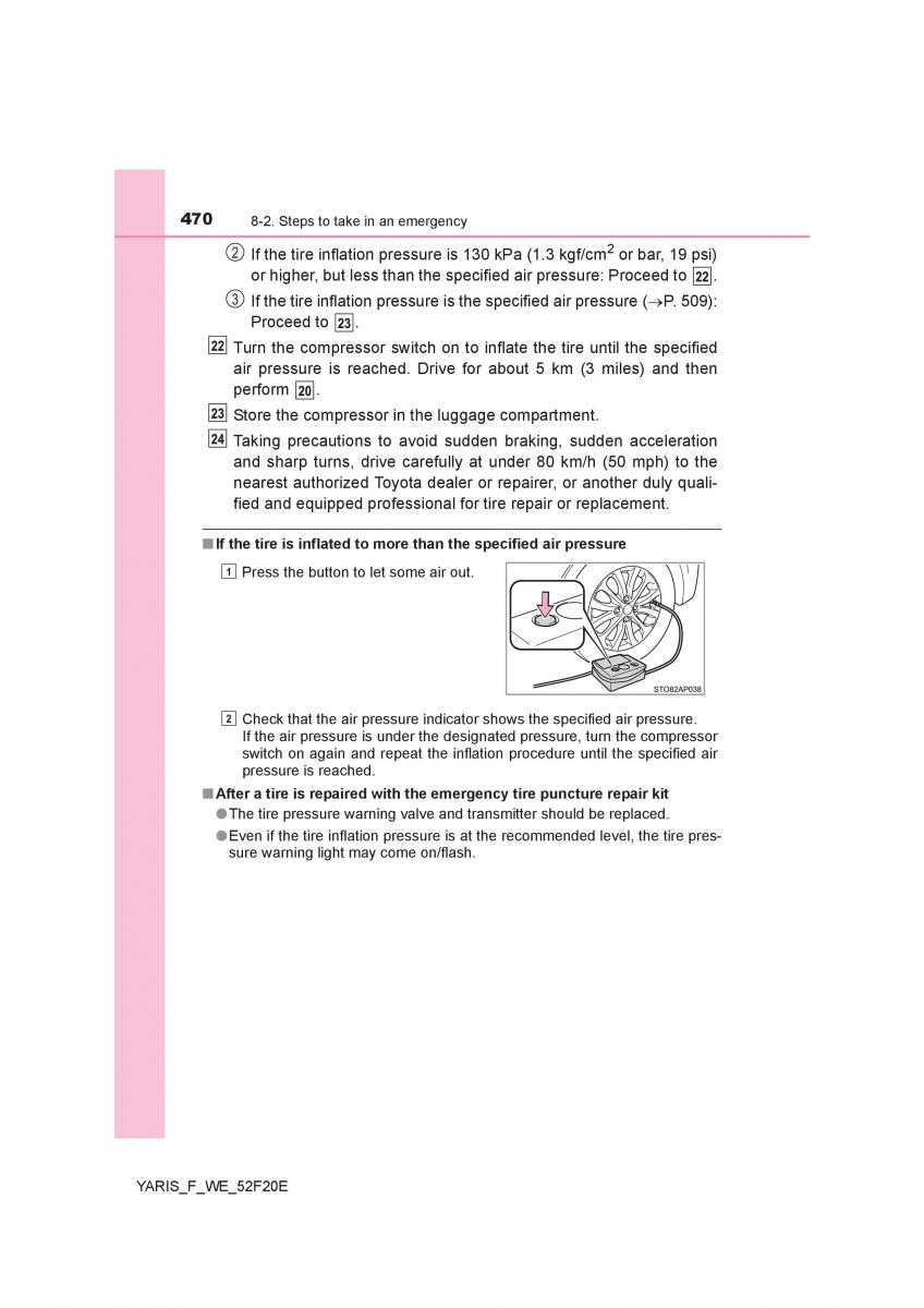 Toyota Yaris III 3 owners manual / page 470