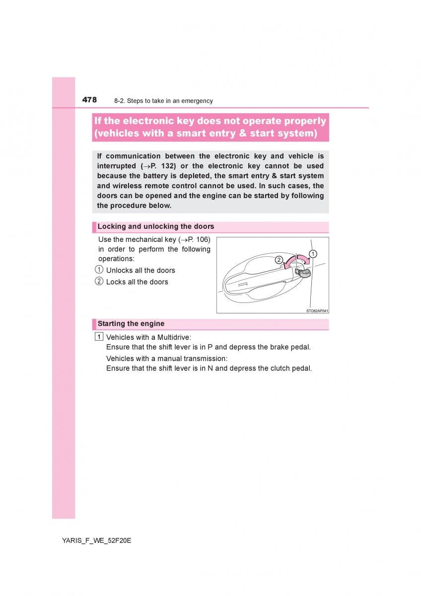 Toyota Yaris III 3 owners manual / page 478