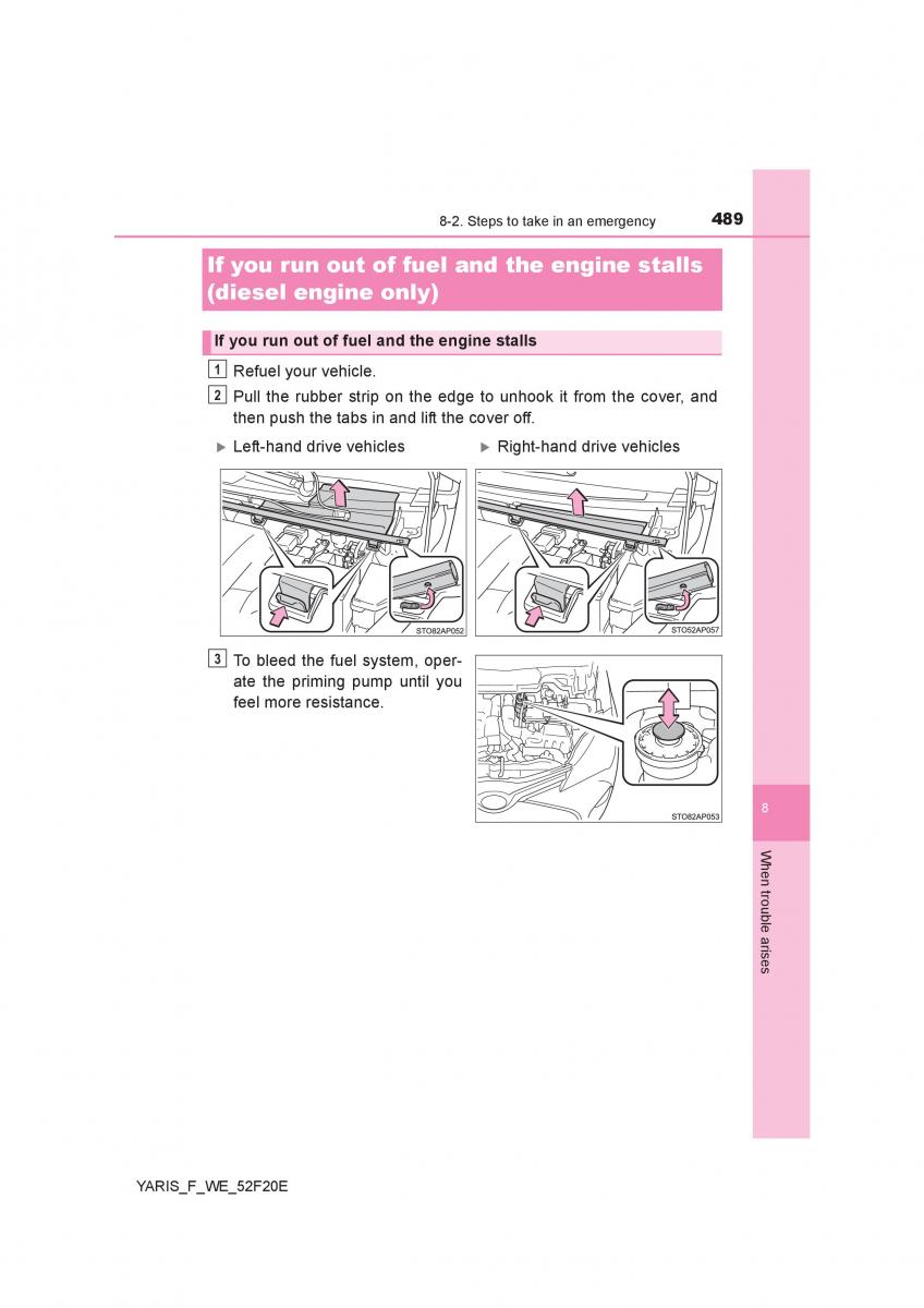 Toyota Yaris III 3 owners manual / page 489