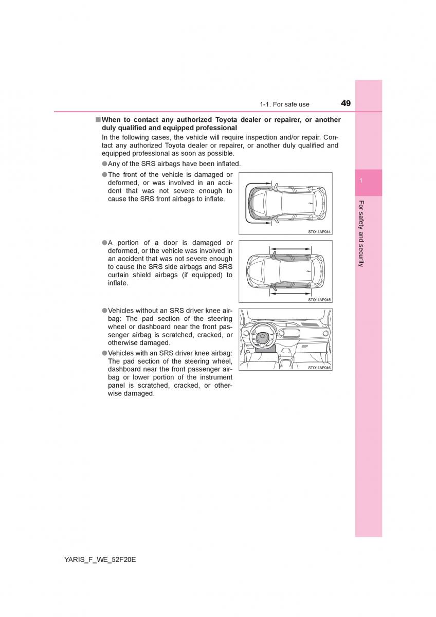 Toyota Yaris III 3 owners manual / page 49