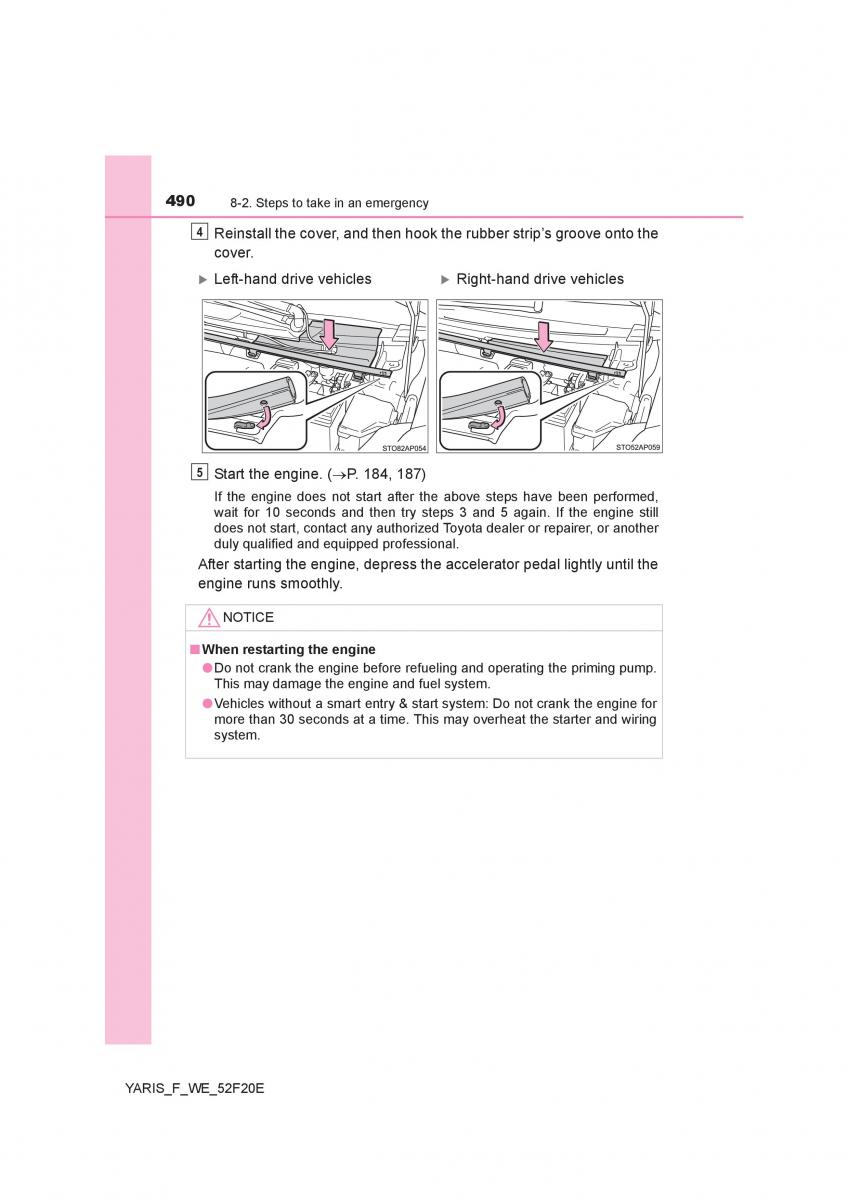 Toyota Yaris III 3 owners manual / page 490