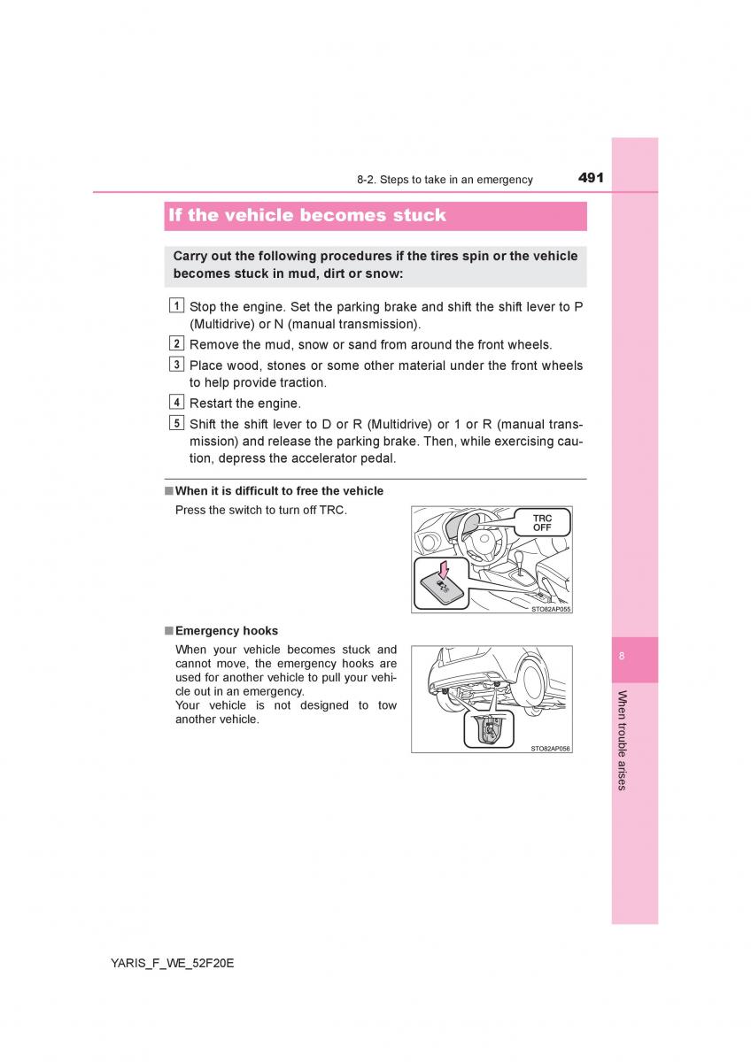 Toyota Yaris III 3 owners manual / page 491