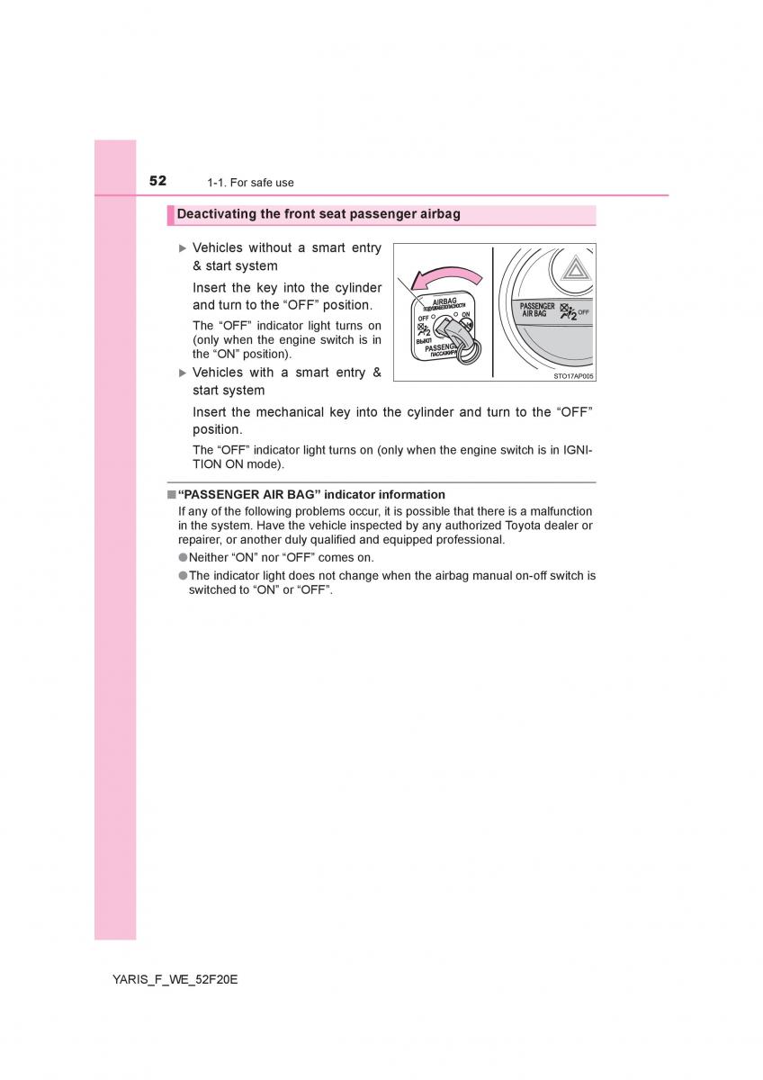 Toyota Yaris III 3 owners manual / page 52