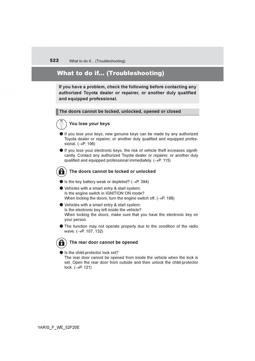 Toyota Yaris III 3 owners manual / page 522