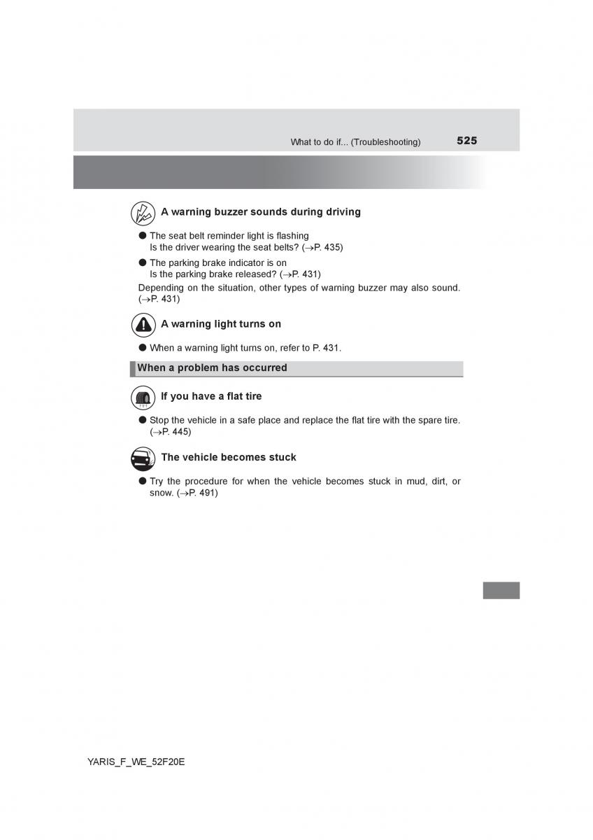 Toyota Yaris III 3 owners manual / page 525