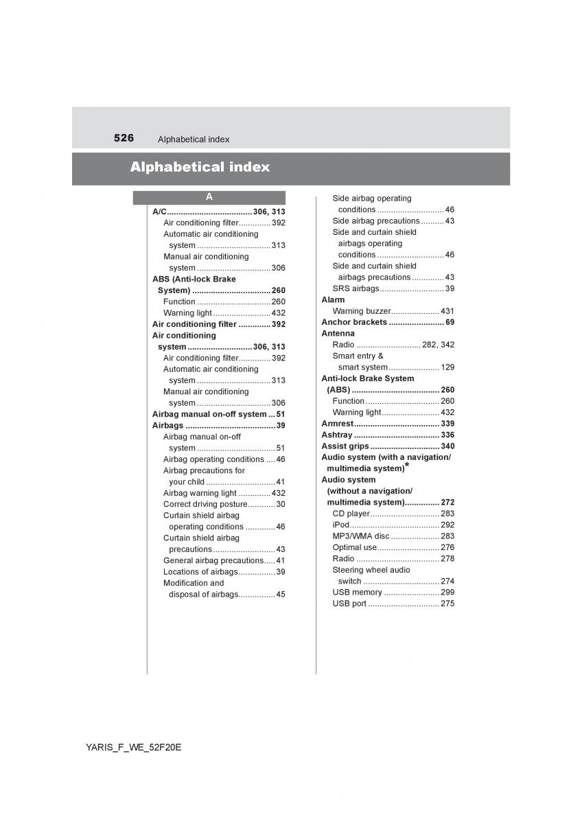 Toyota Yaris III 3 owners manual / page 526