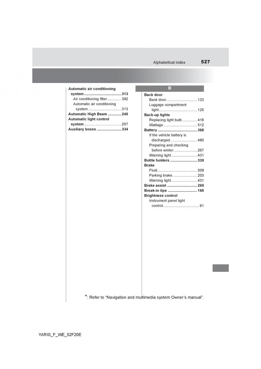 Toyota Yaris III 3 owners manual / page 527