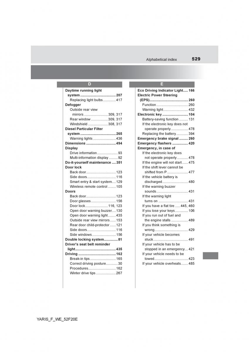 Toyota Yaris III 3 owners manual / page 529