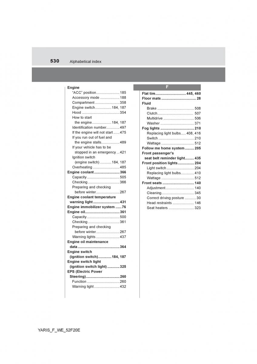 Toyota Yaris III 3 owners manual / page 530