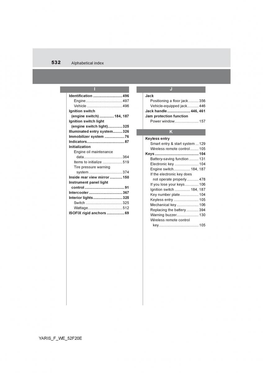 Toyota Yaris III 3 owners manual / page 532