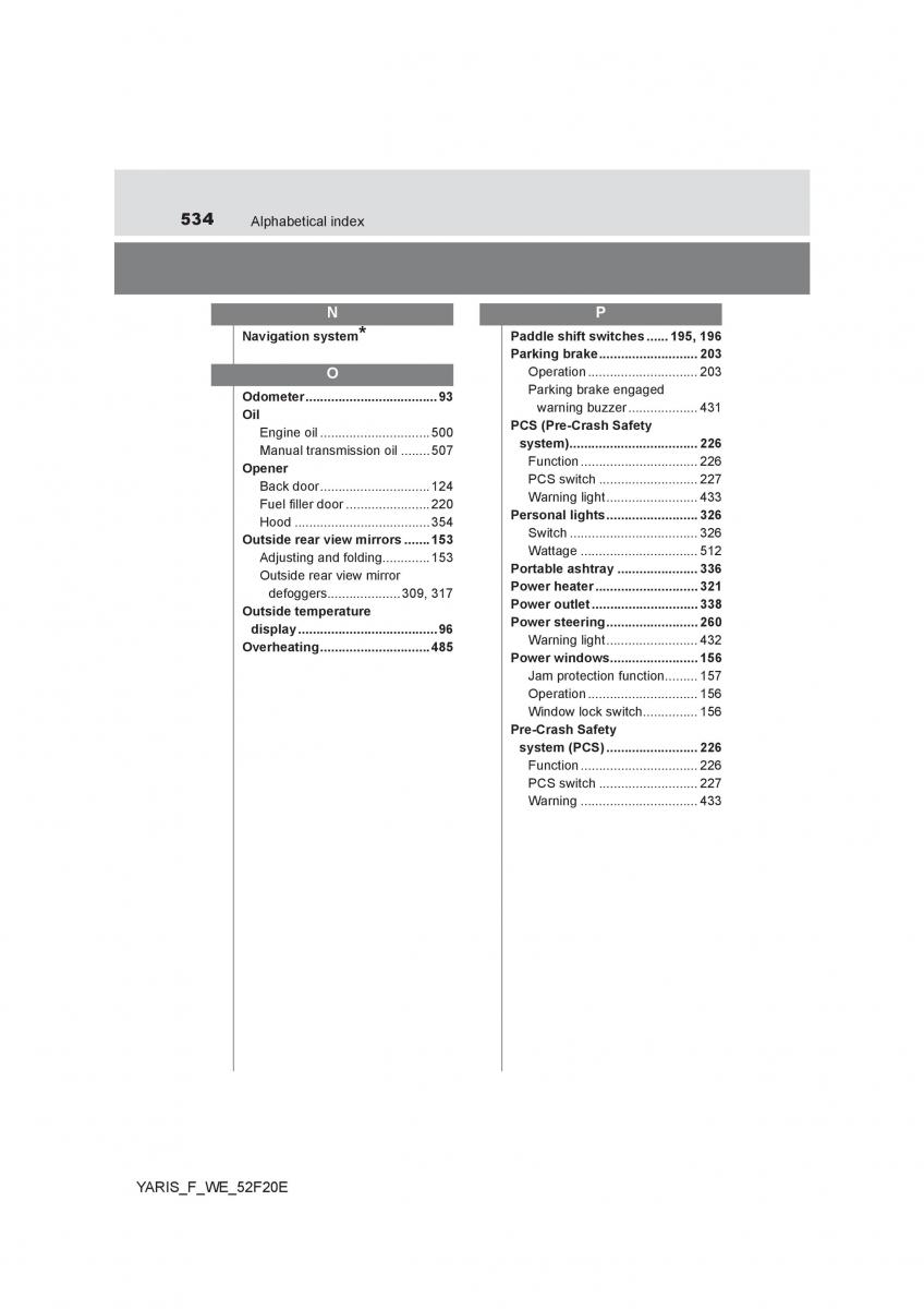 Toyota Yaris III 3 owners manual / page 534