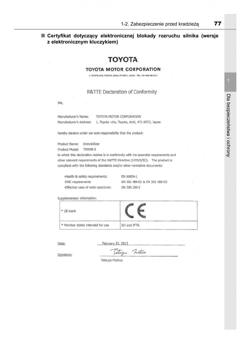 Toyota Yaris III 3 owners manual instrukcja obslugi / page 77