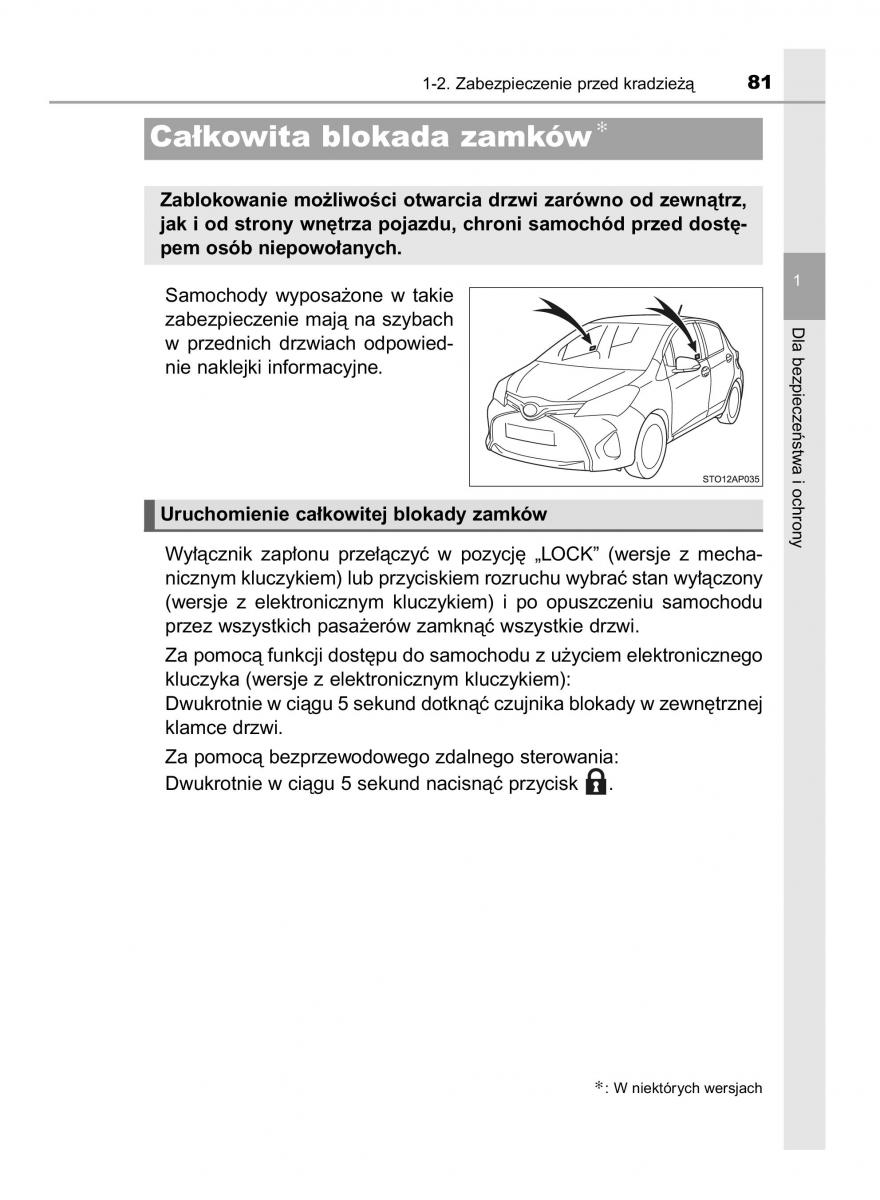 Toyota Yaris III 3 owners manual instrukcja obslugi / page 81