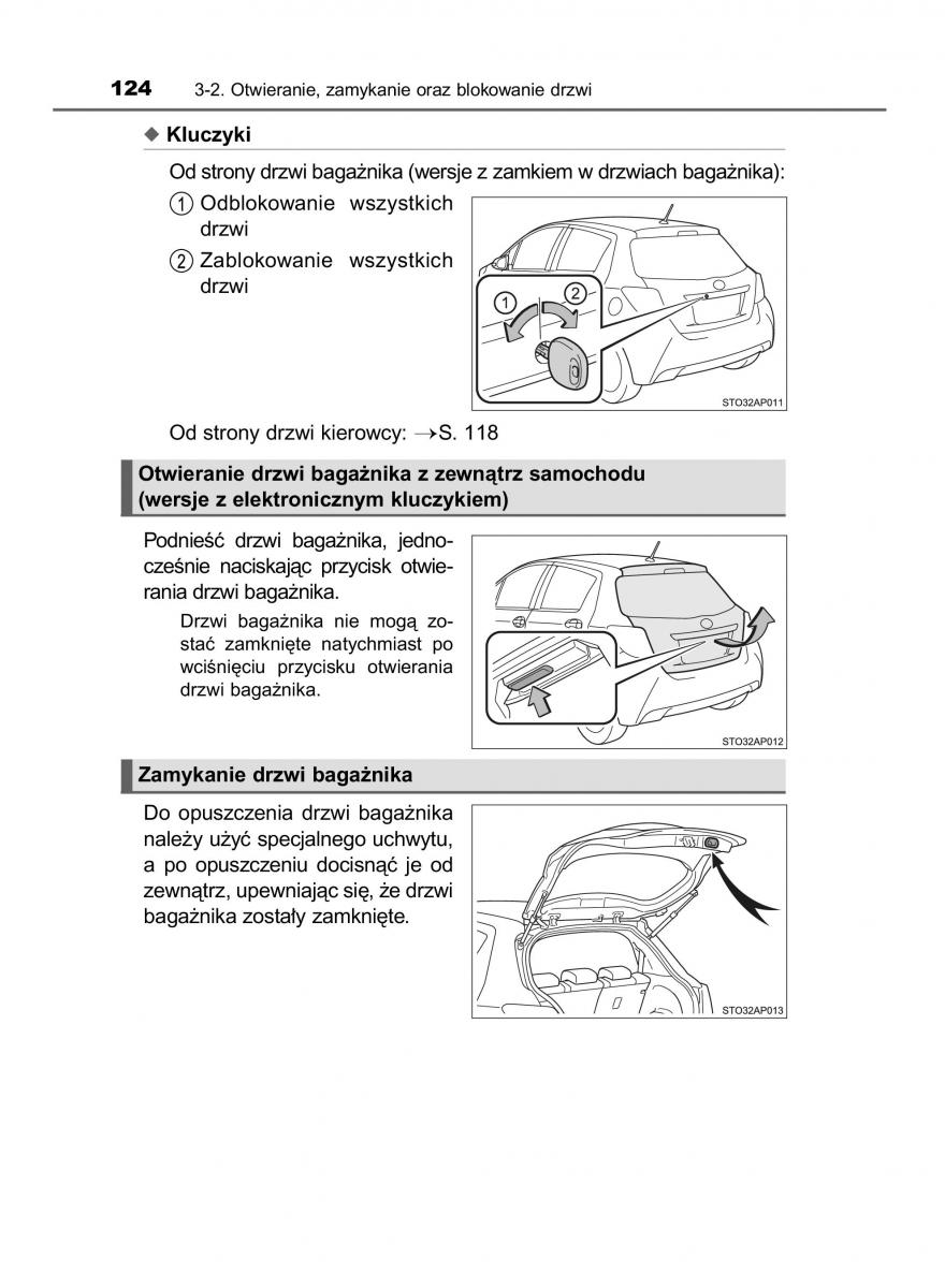 Toyota Yaris III 3 owners manual instrukcja obslugi / page 124