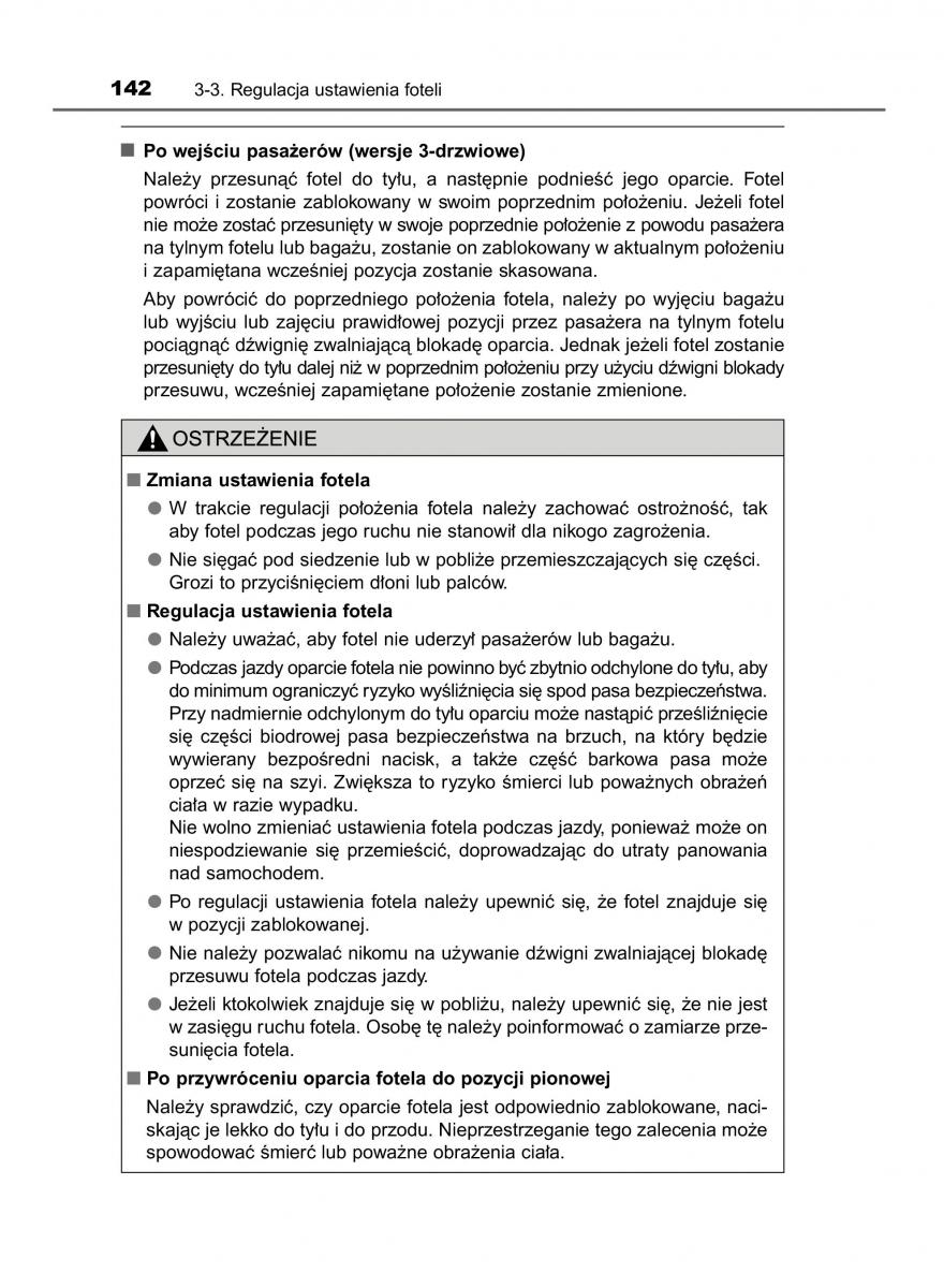 Toyota Yaris III 3 owners manual instrukcja obslugi / page 142