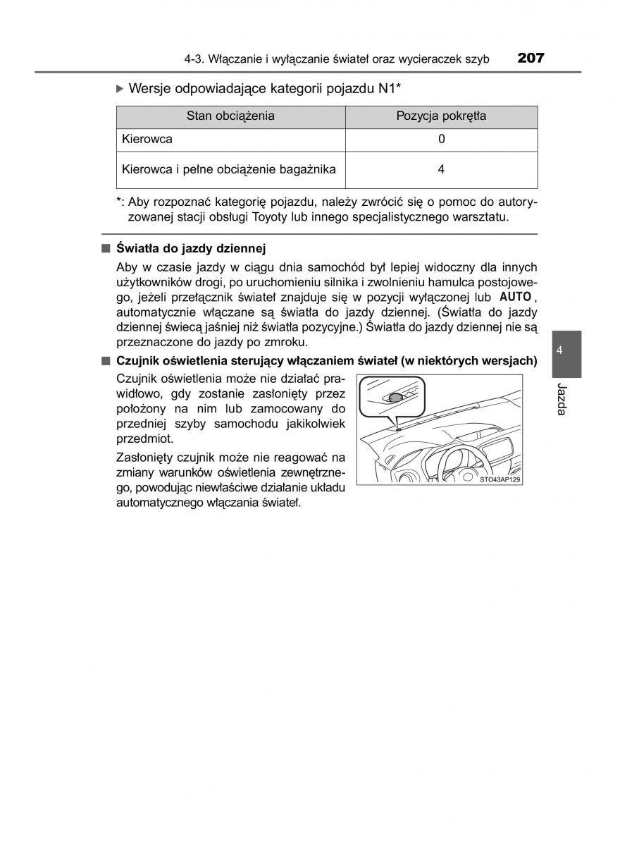 Toyota Yaris III 3 owners manual instrukcja obslugi / page 207