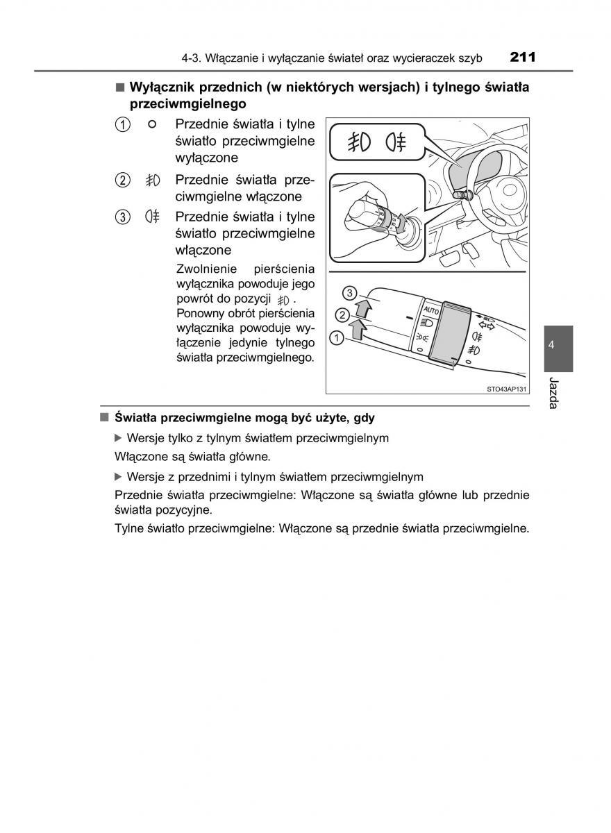 Toyota Yaris III 3 owners manual instrukcja obslugi / page 211