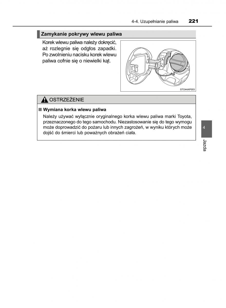 Toyota Yaris III 3 owners manual instrukcja obslugi / page 221