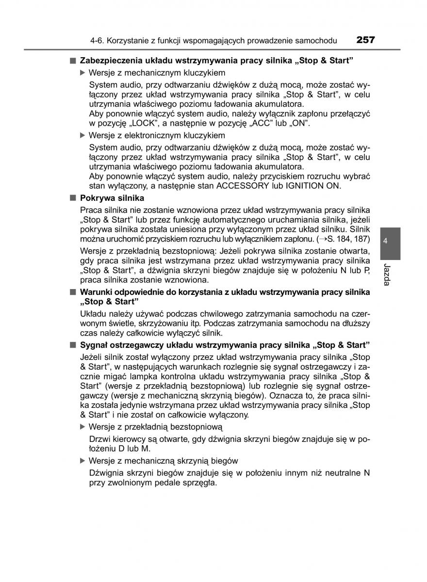 Toyota Yaris III 3 owners manual instrukcja obslugi / page 257