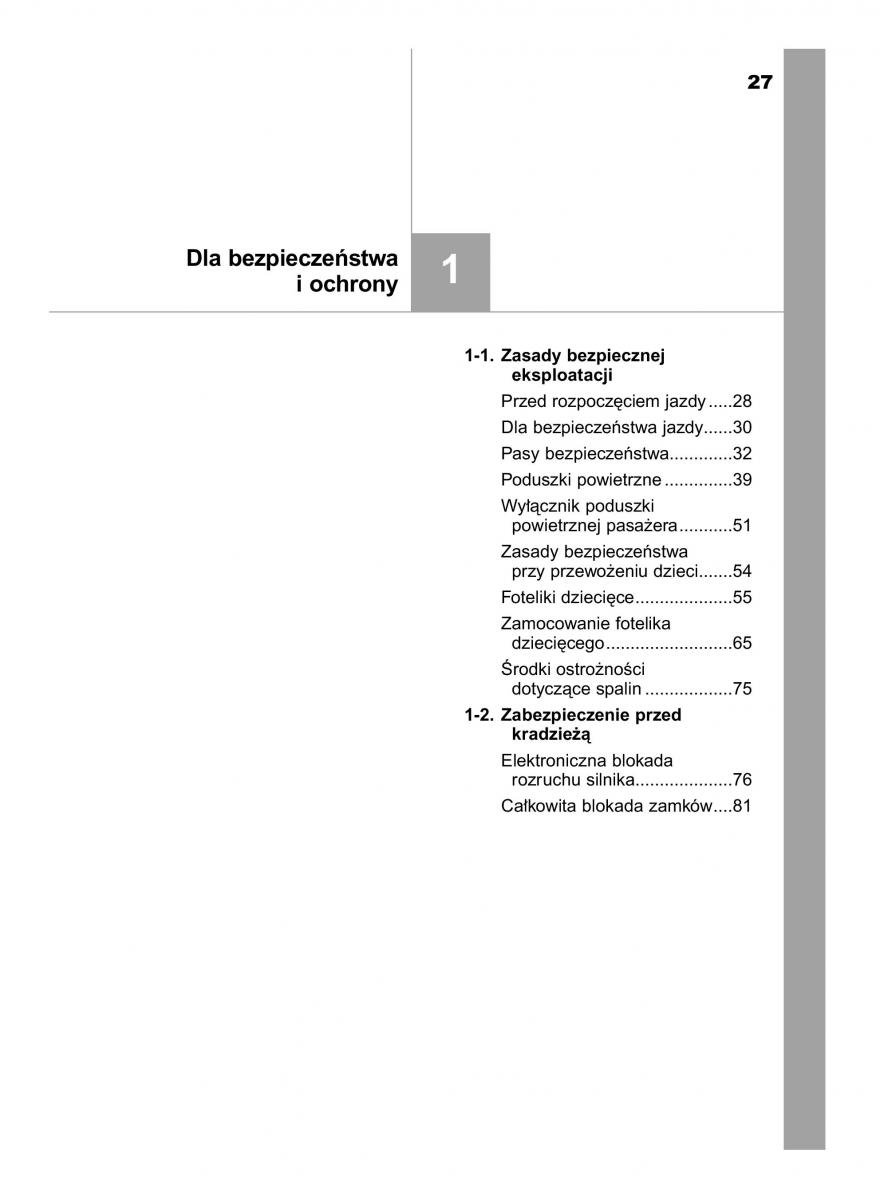 Toyota Yaris III 3 owners manual instrukcja obslugi / page 27