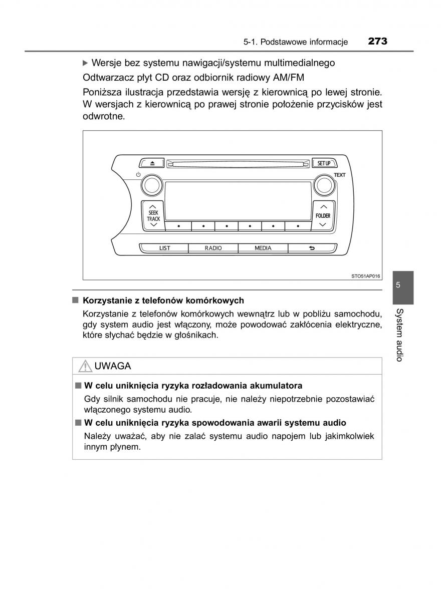 Toyota Yaris III 3 owners manual instrukcja obslugi / page 273