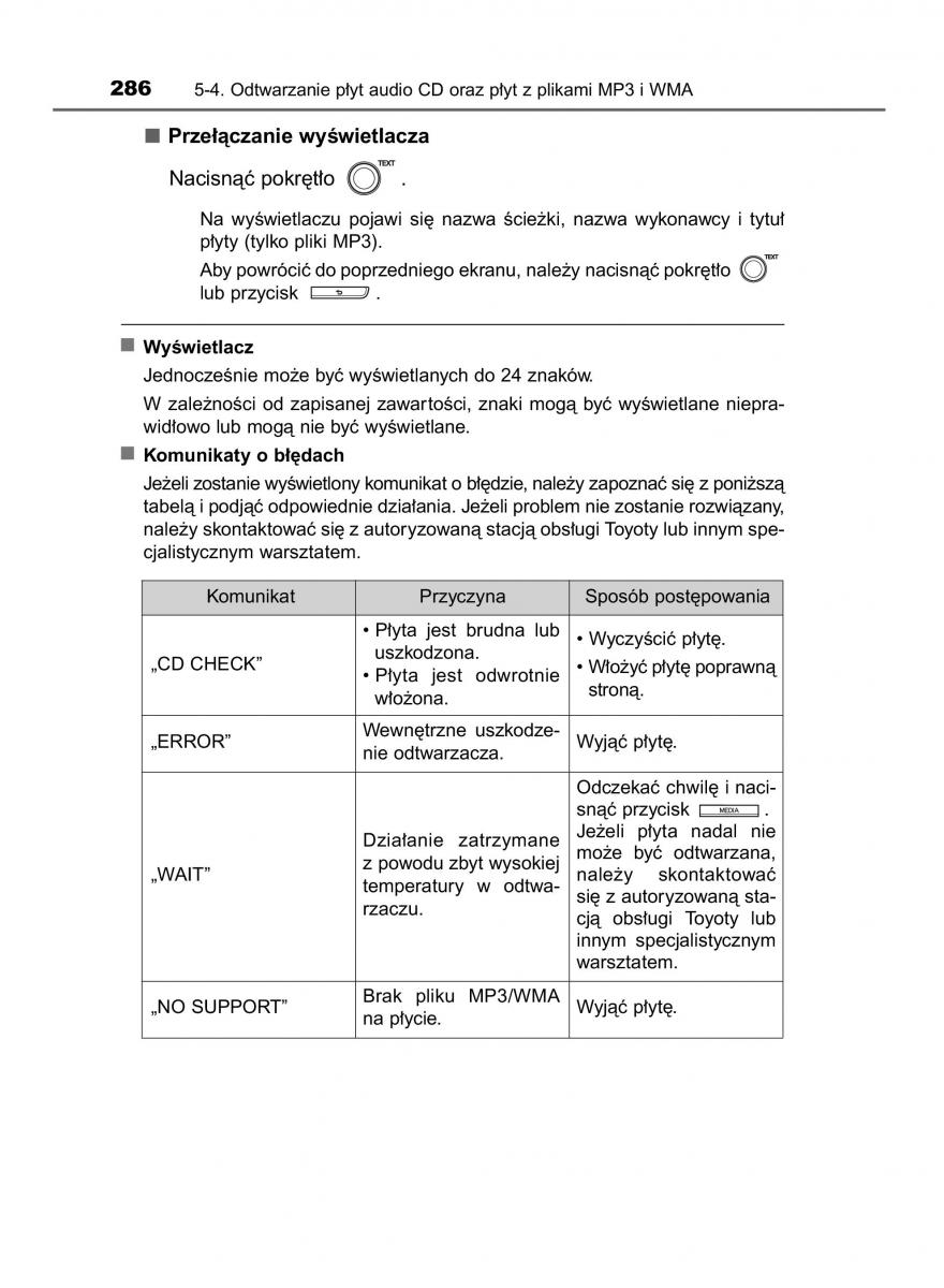 Toyota Yaris III 3 owners manual instrukcja obslugi / page 286