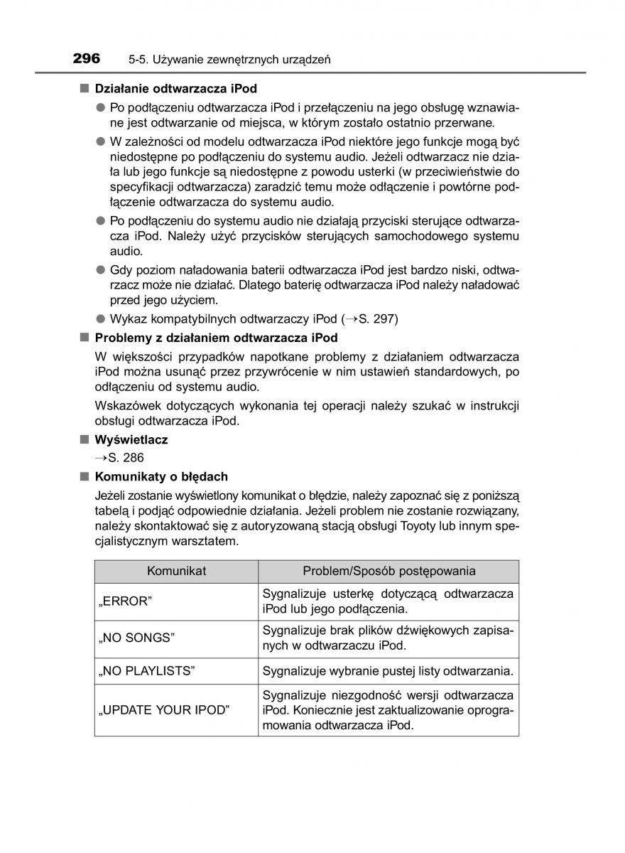 Toyota Yaris III 3 owners manual instrukcja obslugi / page 296