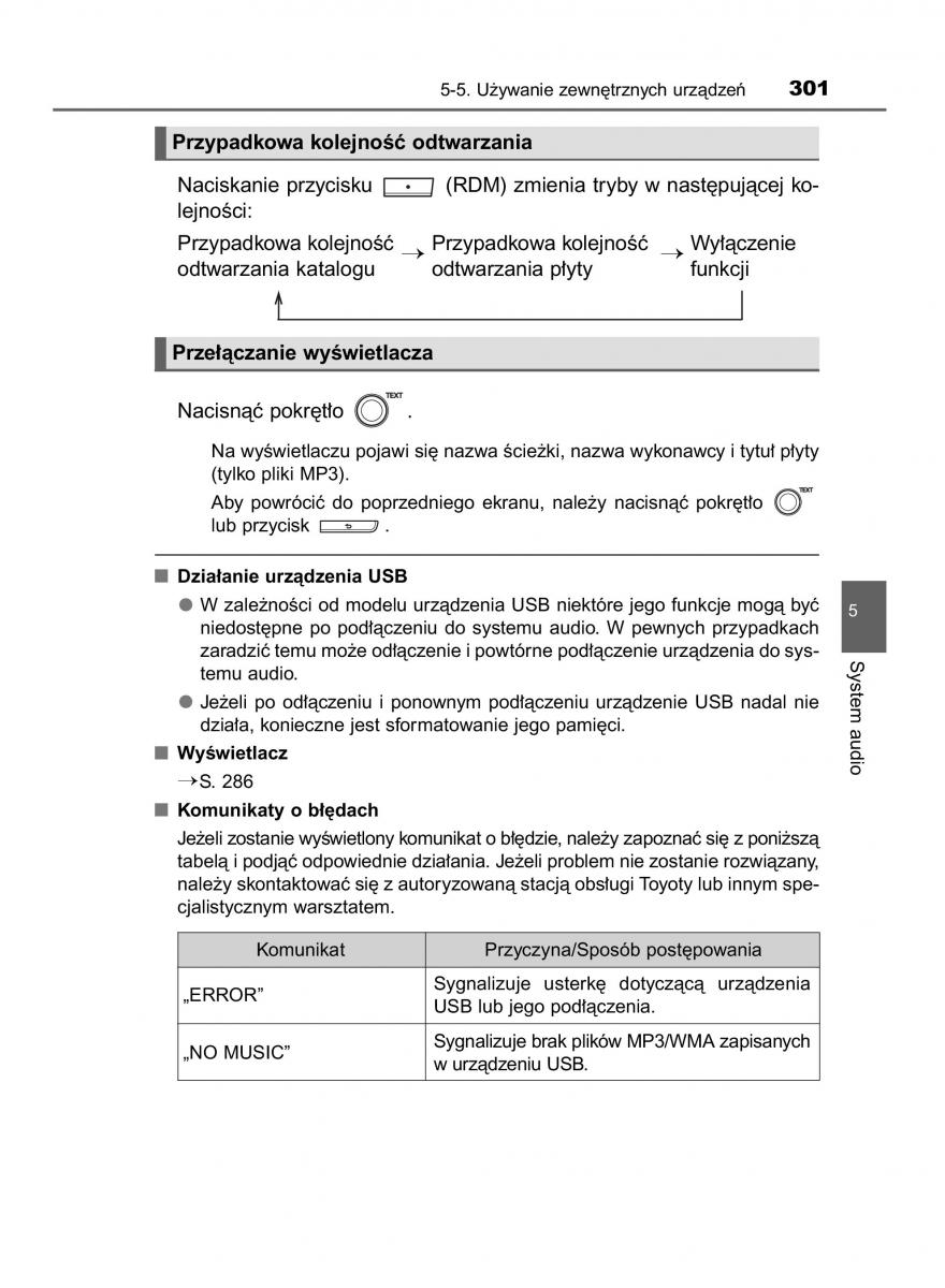 Toyota Yaris III 3 owners manual instrukcja obslugi / page 301