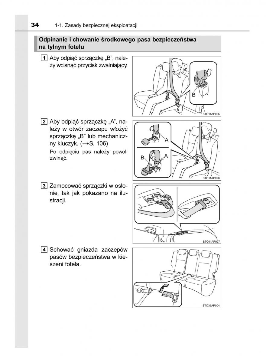 Toyota Yaris III 3 owners manual instrukcja obslugi / page 34