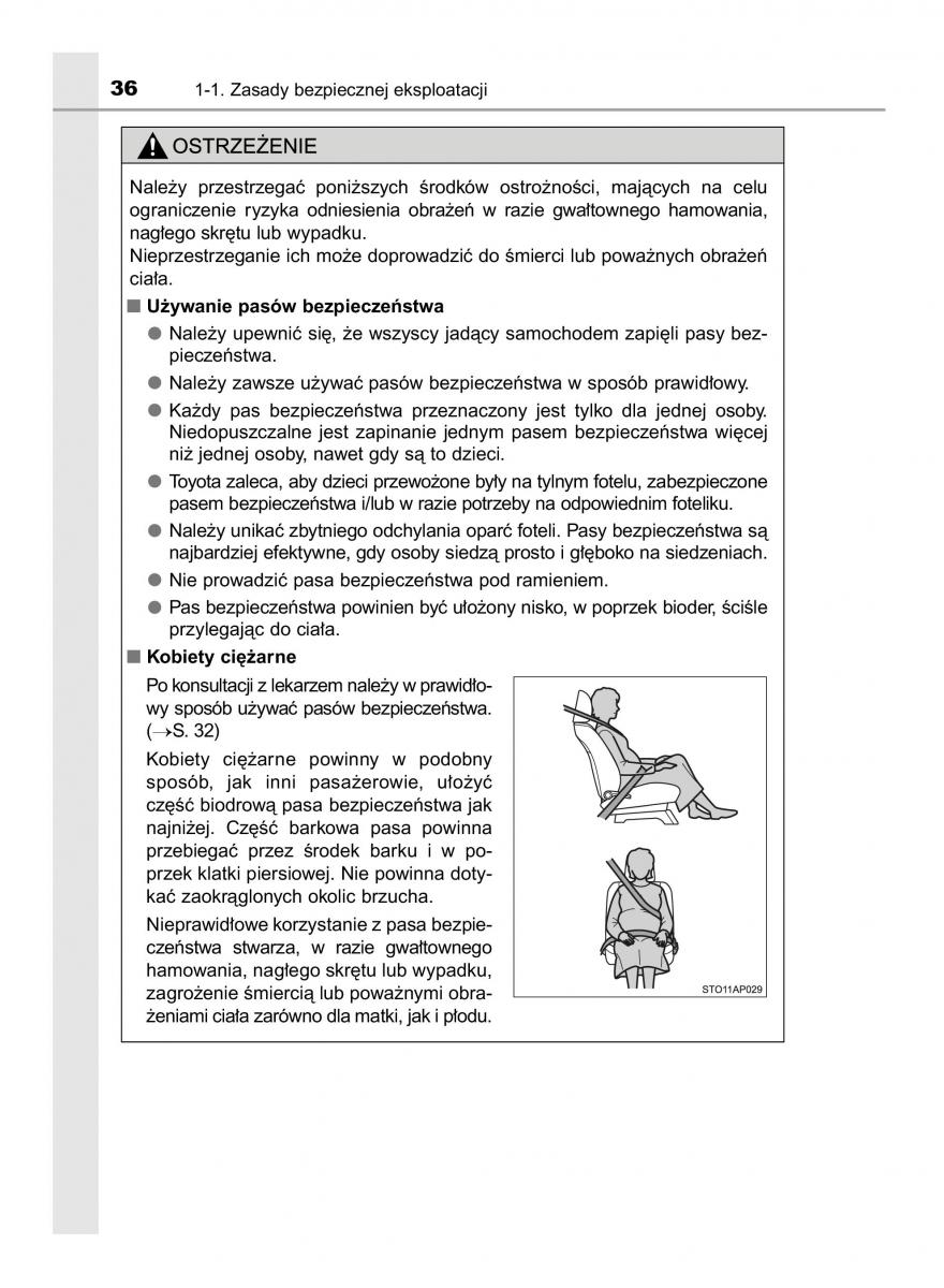 Toyota Yaris III 3 owners manual instrukcja obslugi / page 36