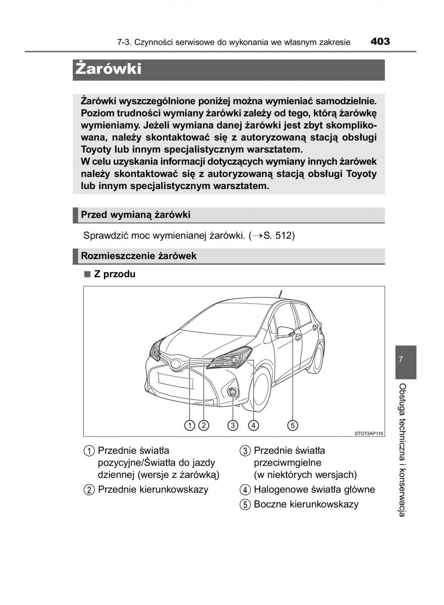 Toyota Yaris III 3 owners manual instrukcja obslugi / page 403