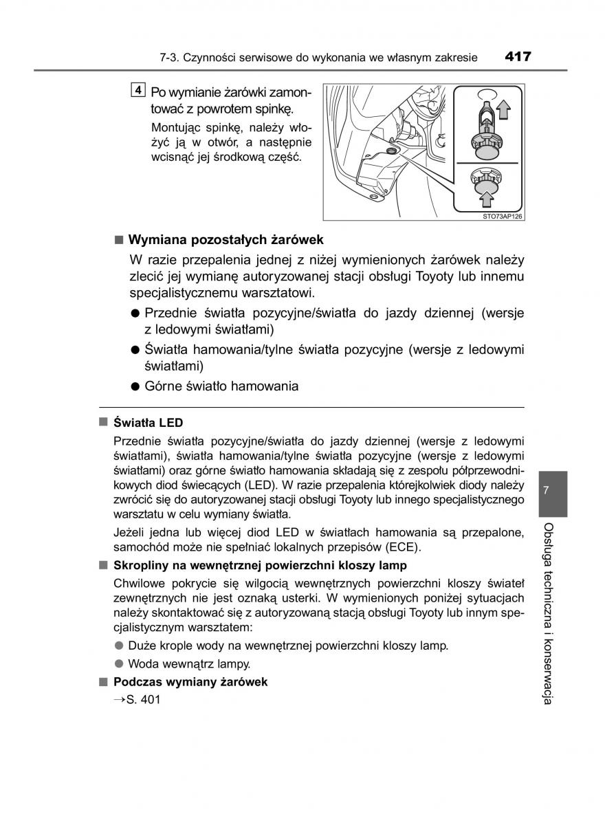 Toyota Yaris III 3 owners manual instrukcja obslugi / page 417