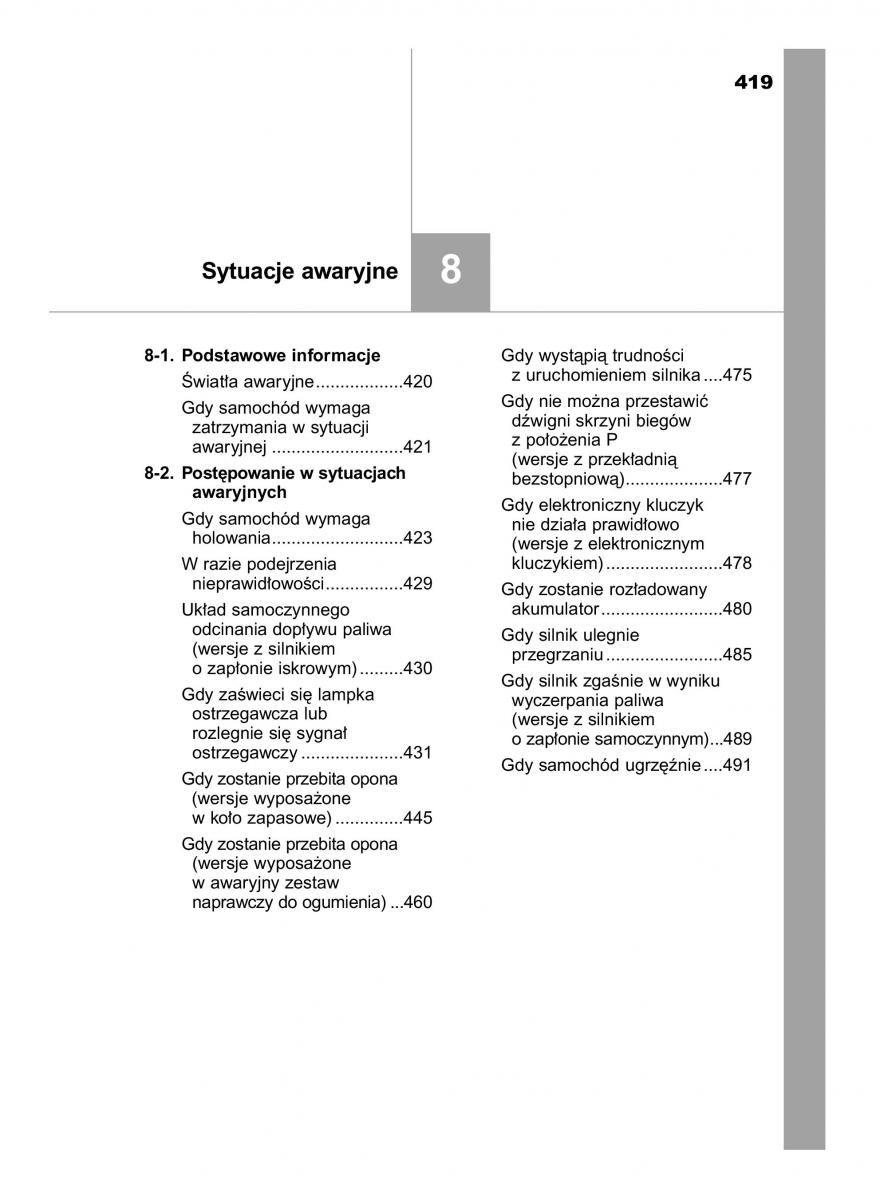 Toyota Yaris III 3 owners manual instrukcja obslugi / page 419