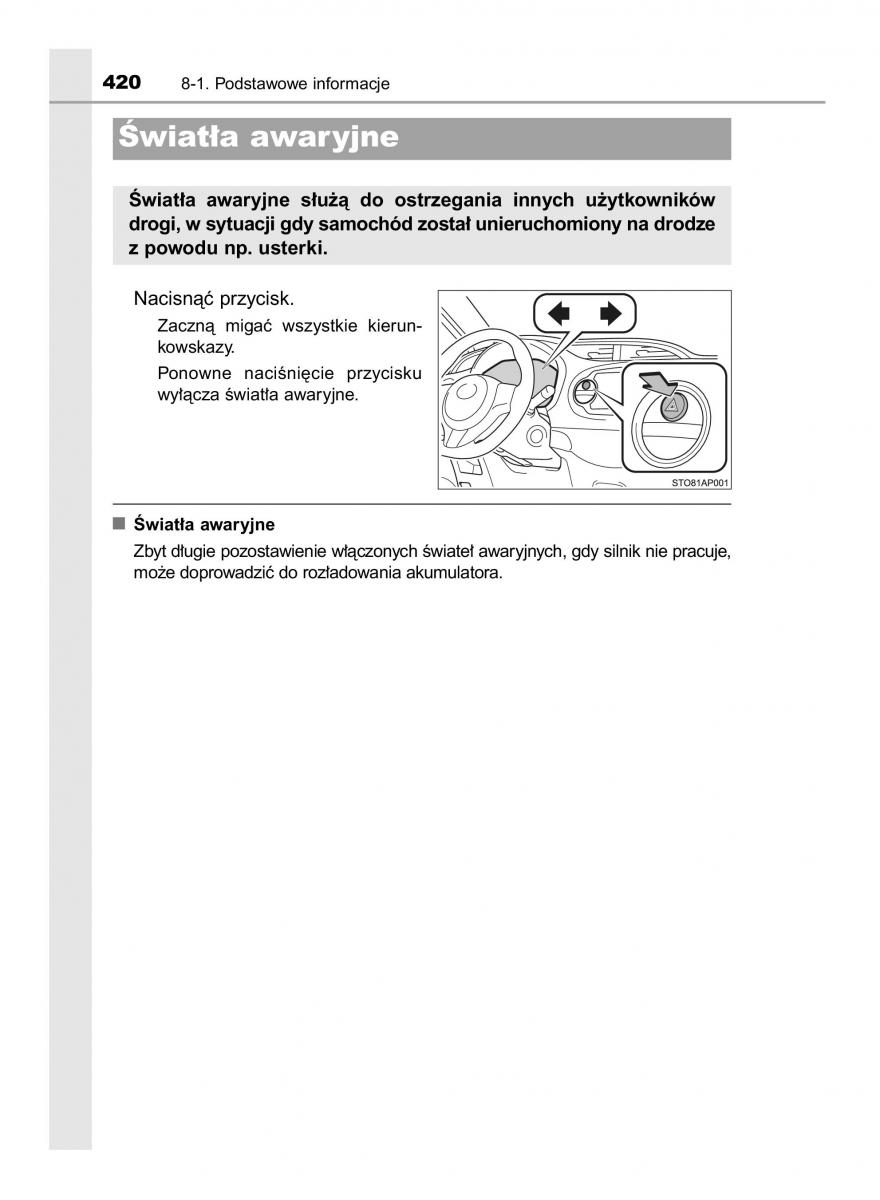 Toyota Yaris III 3 owners manual instrukcja obslugi / page 420